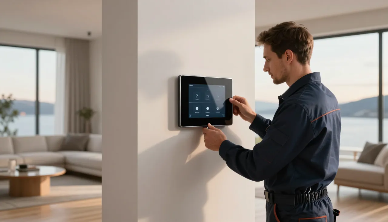 Elektriker installerer smarthus-styring for lys og varme i Sandefjord